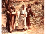 Two disciples meet Jesus on the road to Emmaus - by William Hole